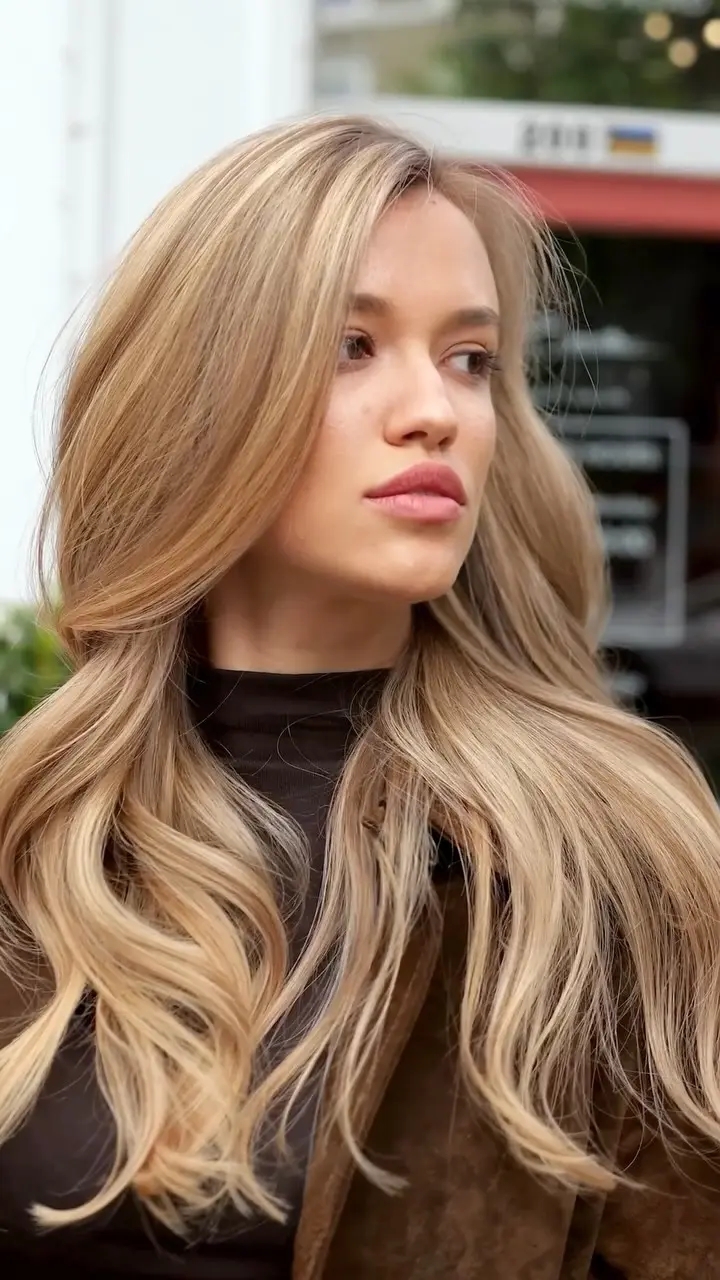 Long blonde waves